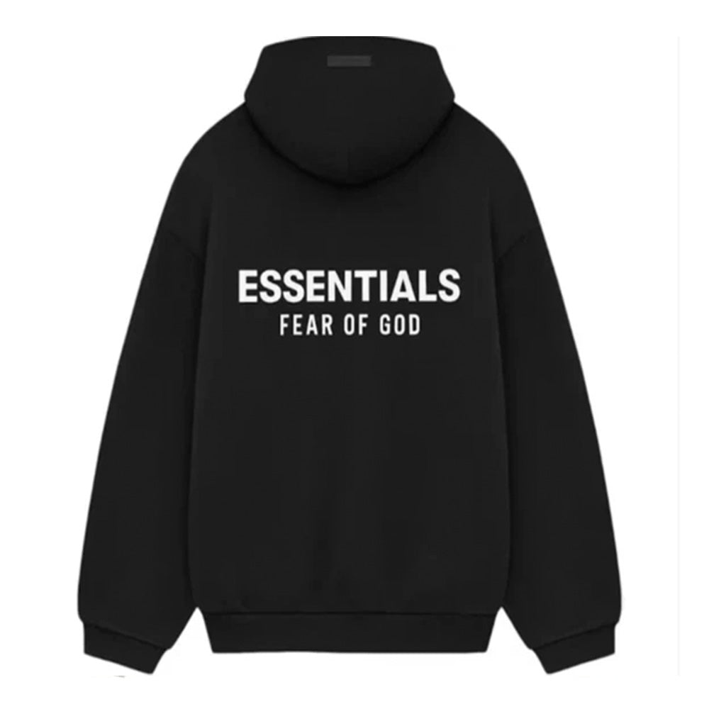 Fear Of God Essentials Fleece Black Hoodie (FW24)