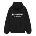 Fear Of God Essentials Fleece Black Hoodie (FW24)