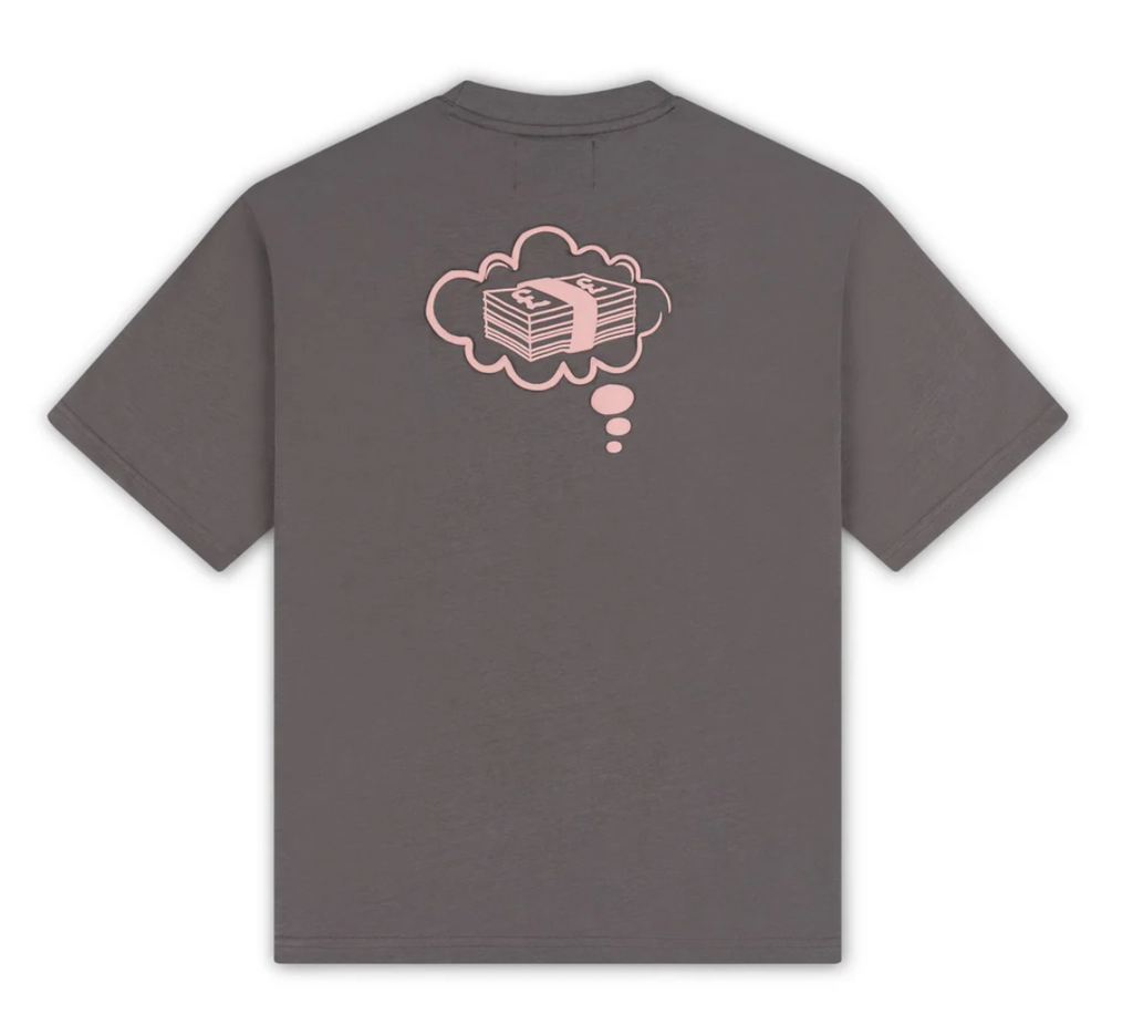 FULLYPAID DREAMS OVERSIZED T-SHIRT CHARCOAL GREY PINK