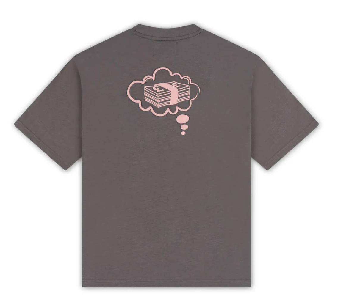 FULLYPAID DREAMS OVERSIZED T-SHIRT CHARCOAL GREY PINK