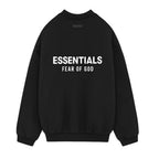 Fear of God Essentials Fleece Black Crewneck (FW24)