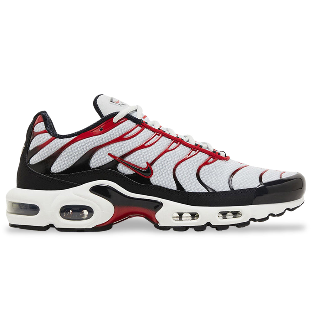 Nike TN Air Max Plus GS Pure Platinum University Red from Shoe Religion