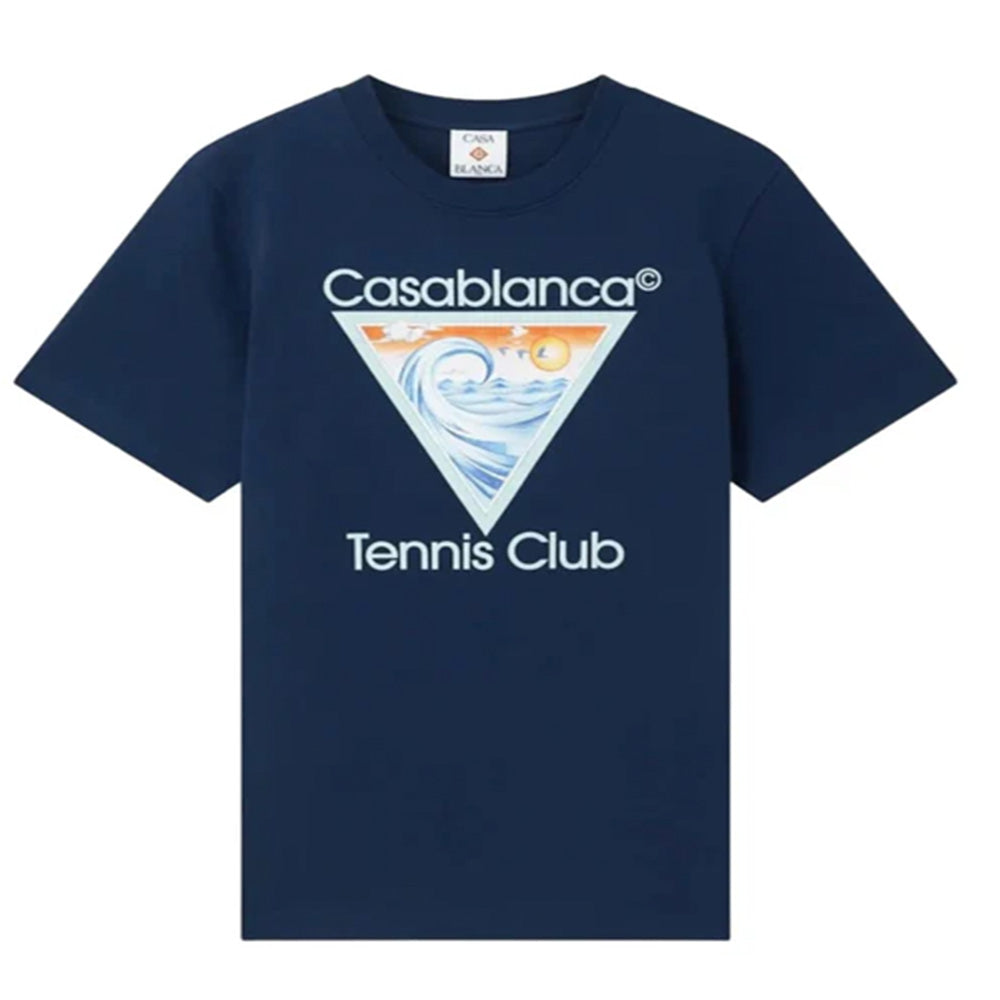 Casablanca Wave Ex Beach Tennis Club Icon T-Shirt Navy