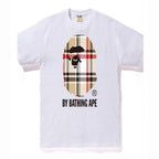 BAPE A Bathing Ape Check by Bathing Tee White/Beige