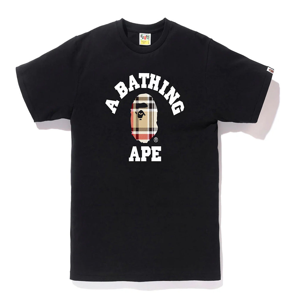 BAPE Check College Tee Black/Beige