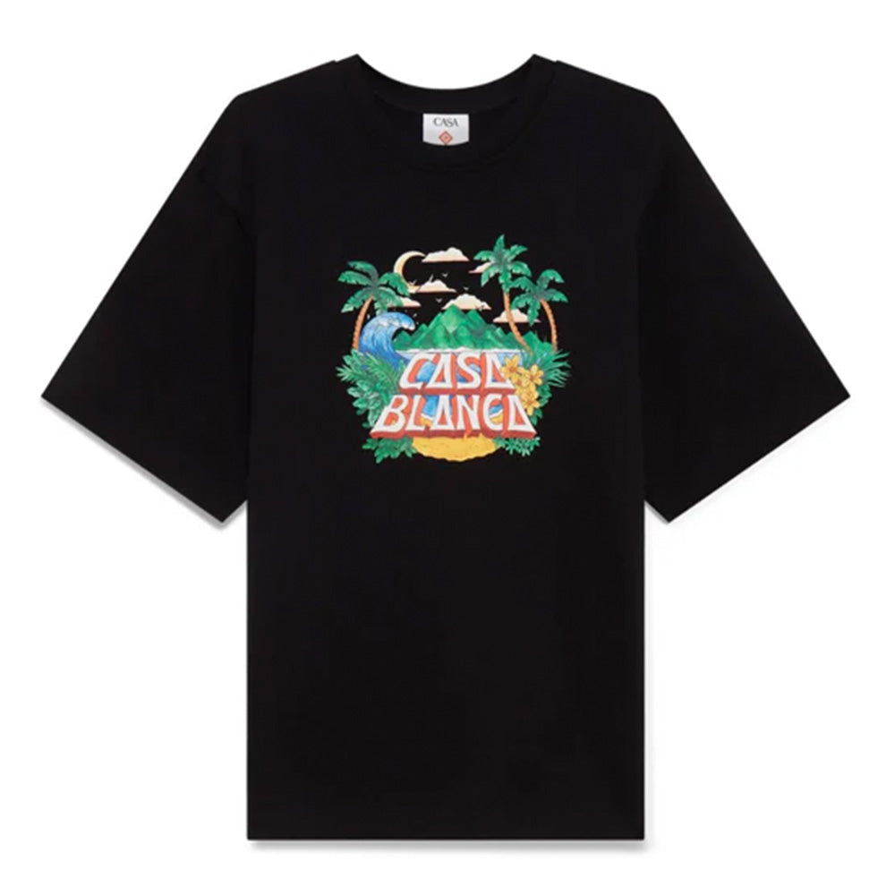 Casablanca Beach Wave Short Sleeve T-Shirt Black