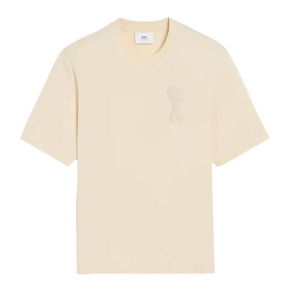 AMI Paris Ami de Coeur Patch T-Shirt Beige