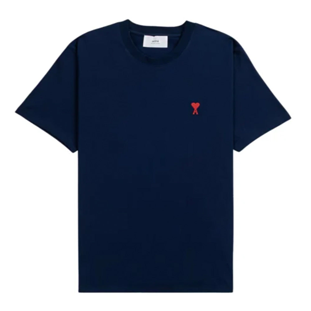 AMI PARIS Logo-embroidered cotton T-shirt