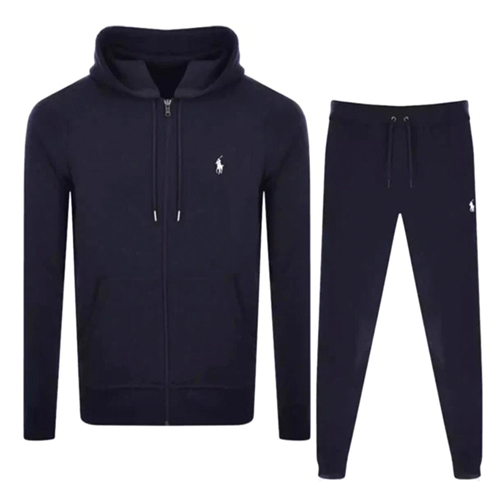 POLO RALPH LAUREN DOUBLE-KNIT FULL-ZIP HOODIE AND JOGGER PANT SET AVIATOR NAVY