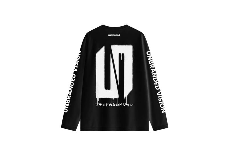 Unbranded Black Long Sleeve Drip Tee
