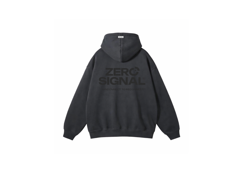 Zero Signal Zip-Up Hoodie Charcoal Grey