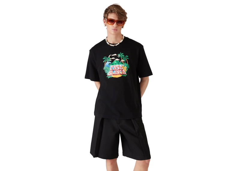 Casablanca Beach Wave Short Sleeve T-Shirt Black