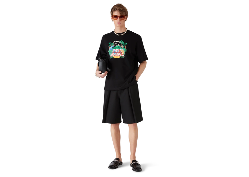 Casablanca Beach Wave Short Sleeve T-Shirt Black