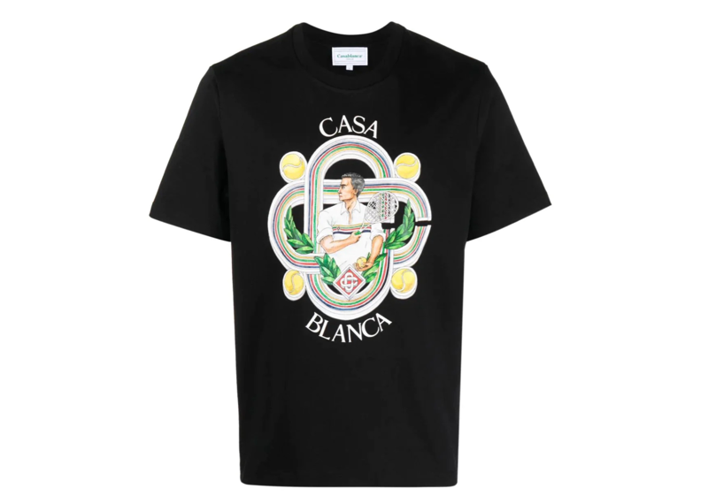 Casablanca Le Joueur Print T-Shirt Black