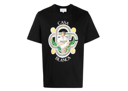Casablanca Le Joueur Print T-Shirt Black