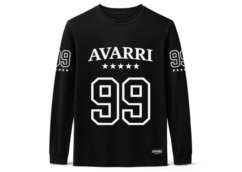 AVARRI 99 STARS JET BLACK LONG SLEEVE JERSEY