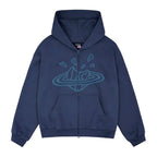 BROKEN PLANET ZIP-UP HOODIE NAVY