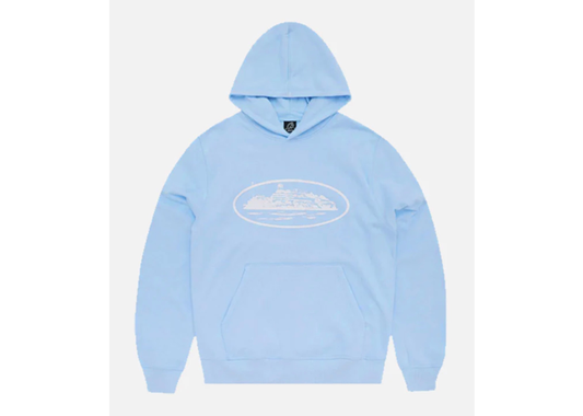 Corteiz RTW Alcatraz Hoodie - Baby Blue / White