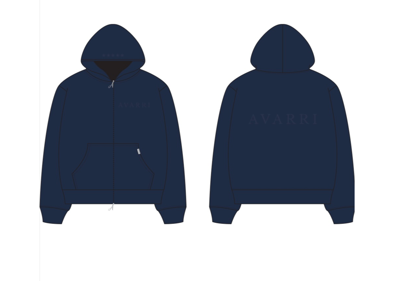 AVARRI STARS ZIP-UP HOODIE DEEP NAVY