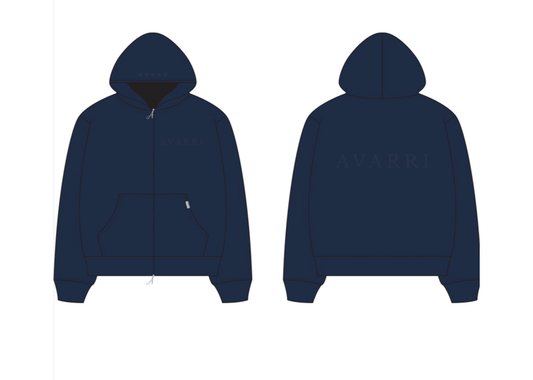 AVARRI STARS ZIP-UP HOODIE DEEP NAVY