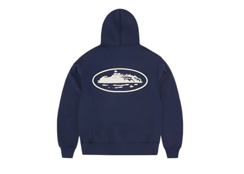CORTEIZ ISLAND PUFF PRINT ZIP HOODIE NAVY
