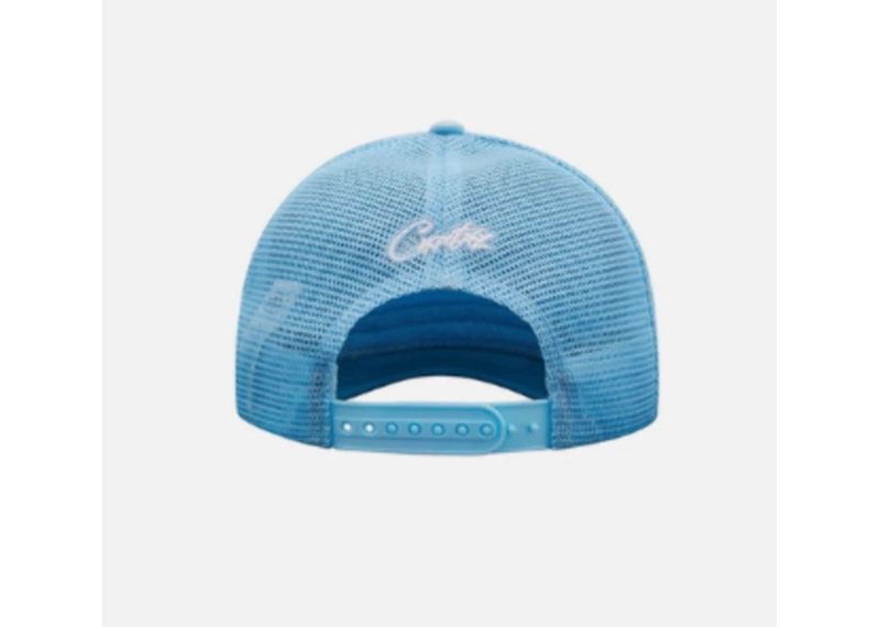 Corteiz Alcatraz Puff Print Trucker Hat - Baby Blue