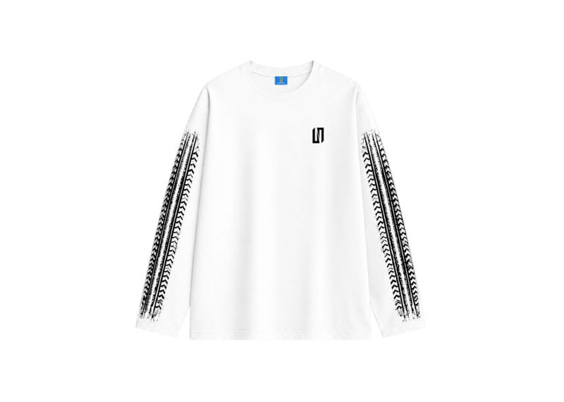 Unbranded White Long Sleeve Racer Tee