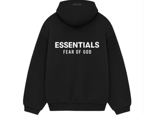 Fear Of God Essentials Fleece Black Hoodie (FW24)