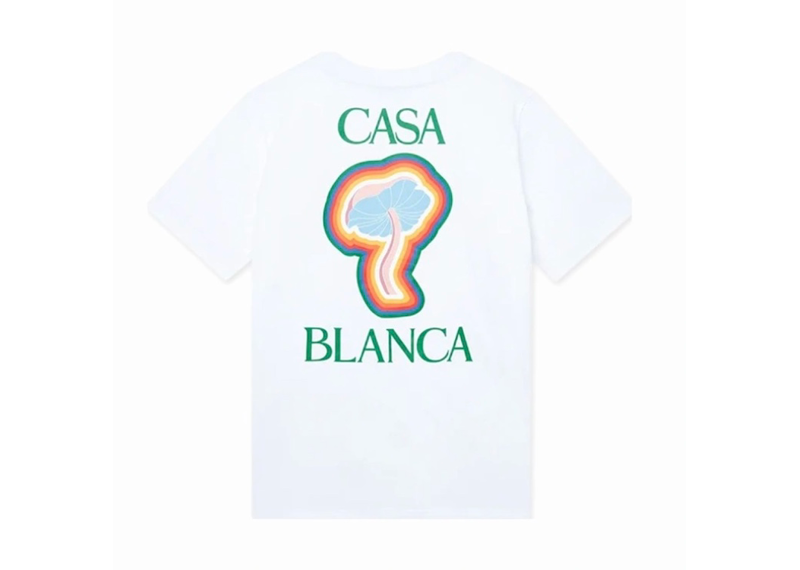 Casablanca Rainbow Mushroom Printed T-shirt - White