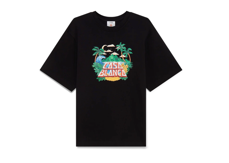 Casablanca Beach Wave Short Sleeve T-Shirt Black