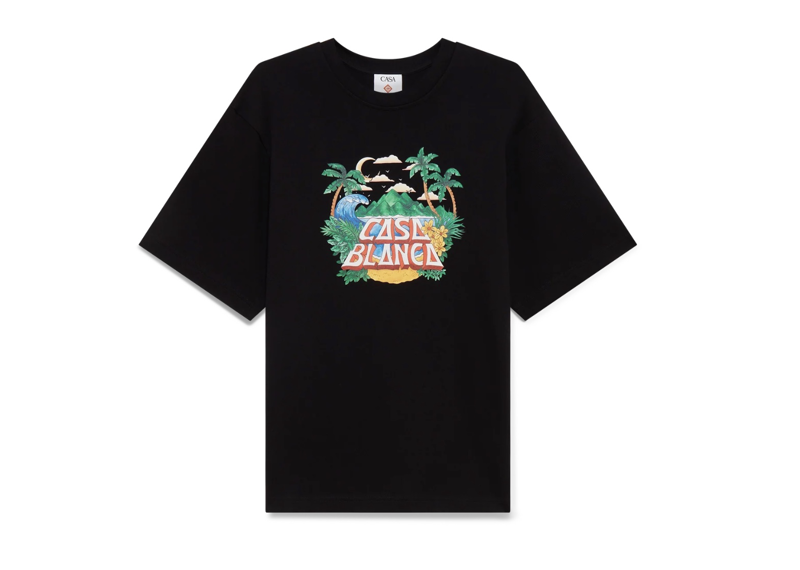 Casablanca Beach Wave Short Sleeve T-Shirt Black
