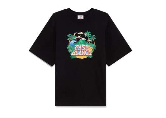 Casablanca Beach Wave Short Sleeve T-Shirt Black