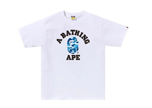 BAPE ABC Camo College Tee White/Blue
