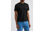 AMI PARIS Logo-embroidered cotton T-shirt Black