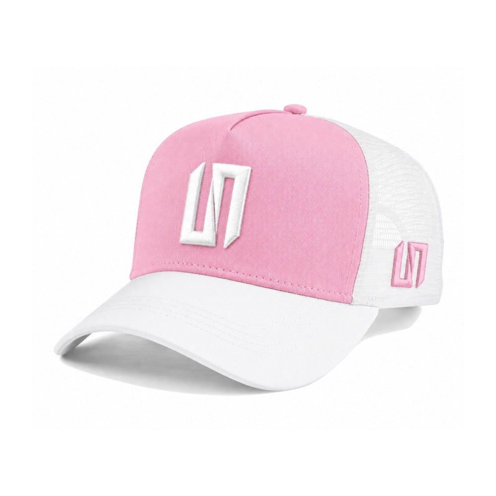 Unbranded OG Pink White Trucker Cap